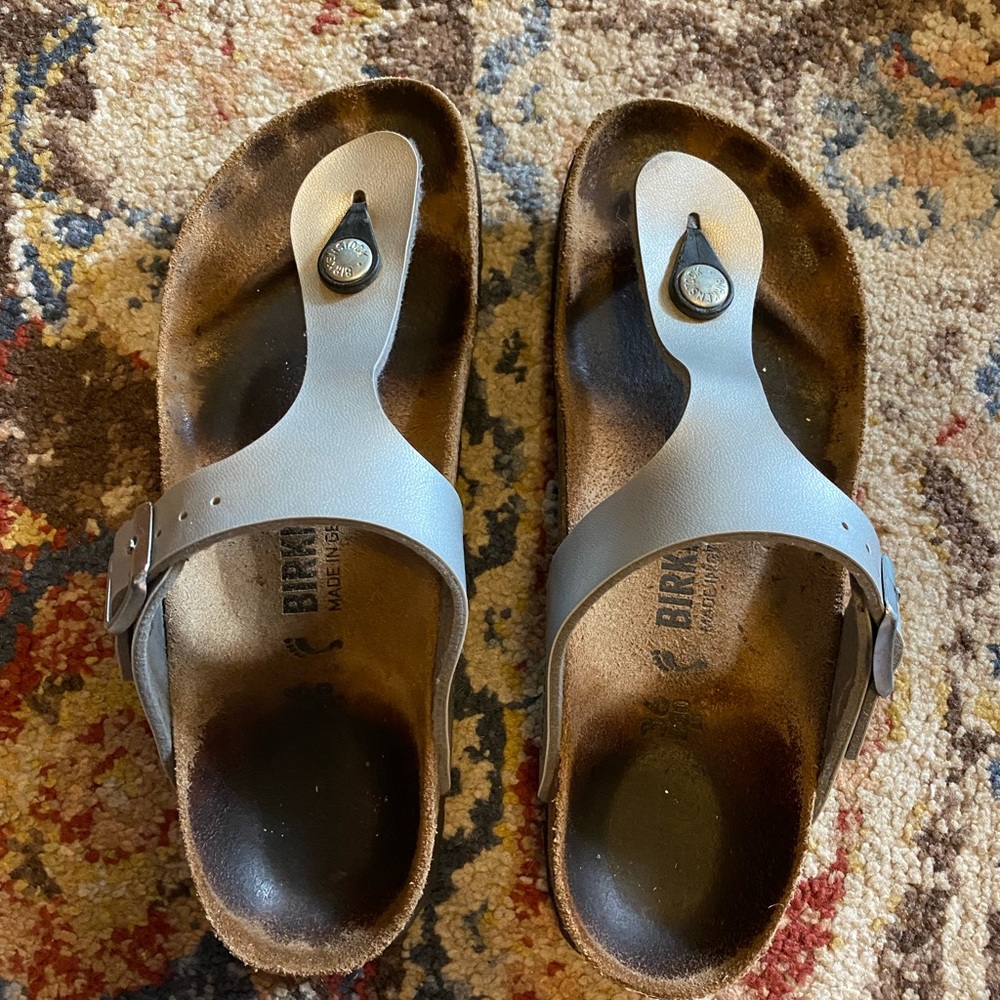Birkenstock Gizeh Silver Sandals